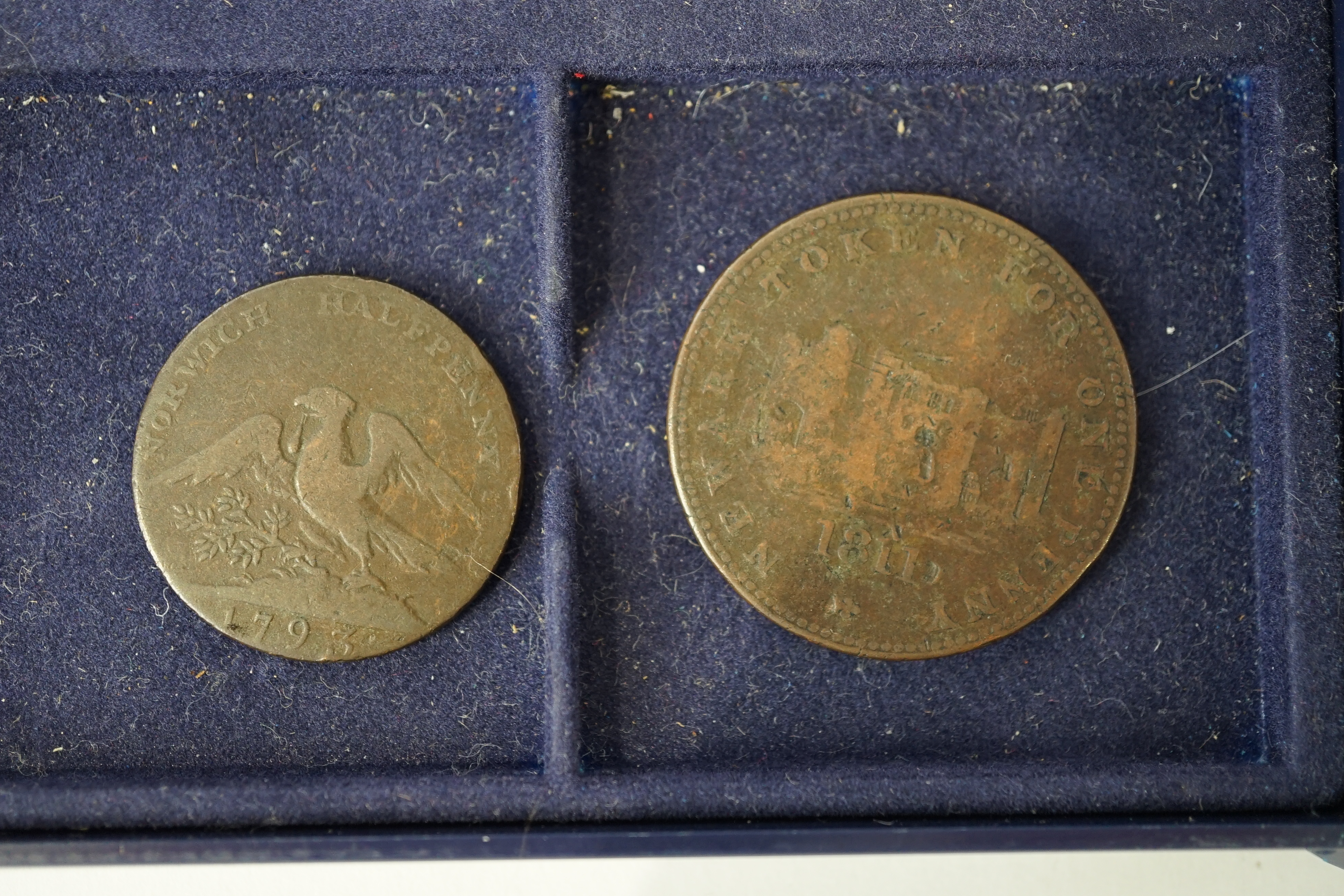 George III halfpenny or penny tokens, a group, c.1791-1812